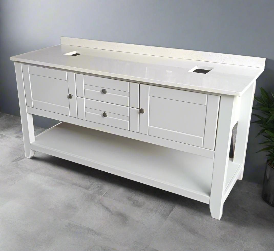 Bathroom vanity, double basin,