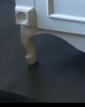 Double vanity white, 2 door with 3 draw, queen anne feet and black quartz top, 1200 x 500