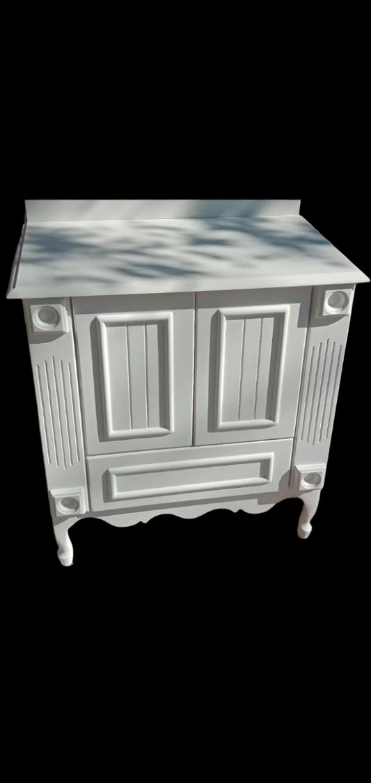 Single Vanity, White,  White quartz top, 800 x 500