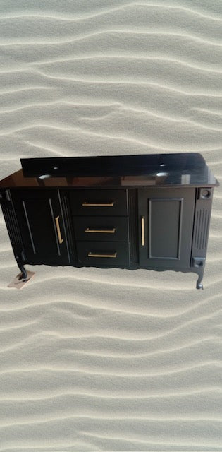 Double Vanity, Black, 1200 x 500 , Black quartz top