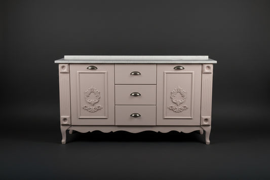 Double Vanity , beige w/ quartz top