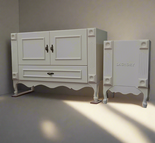 Bathroom vanity with laundry unit combo