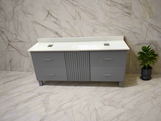 Modern Double Vanity w/ Quartz top
