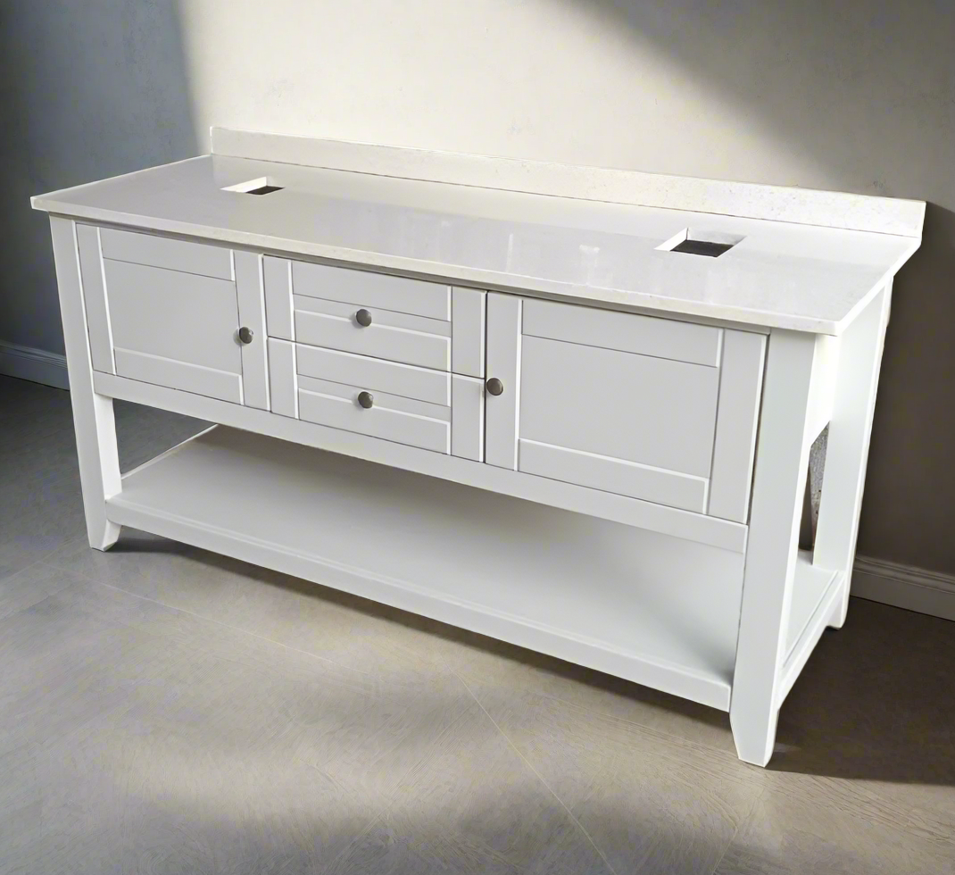 Bathroom vanity, double basin,