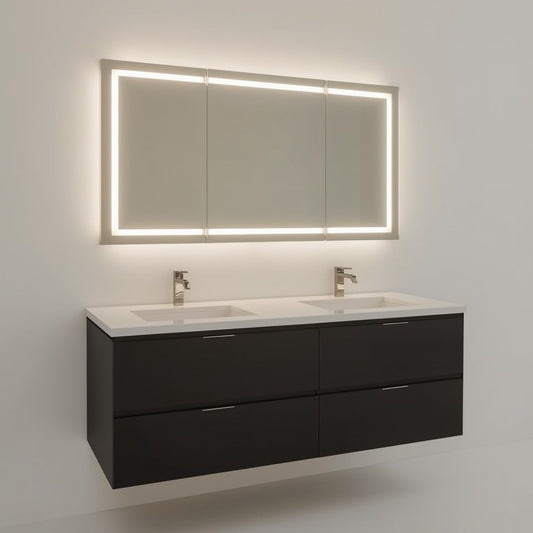 Floating vanity , black
