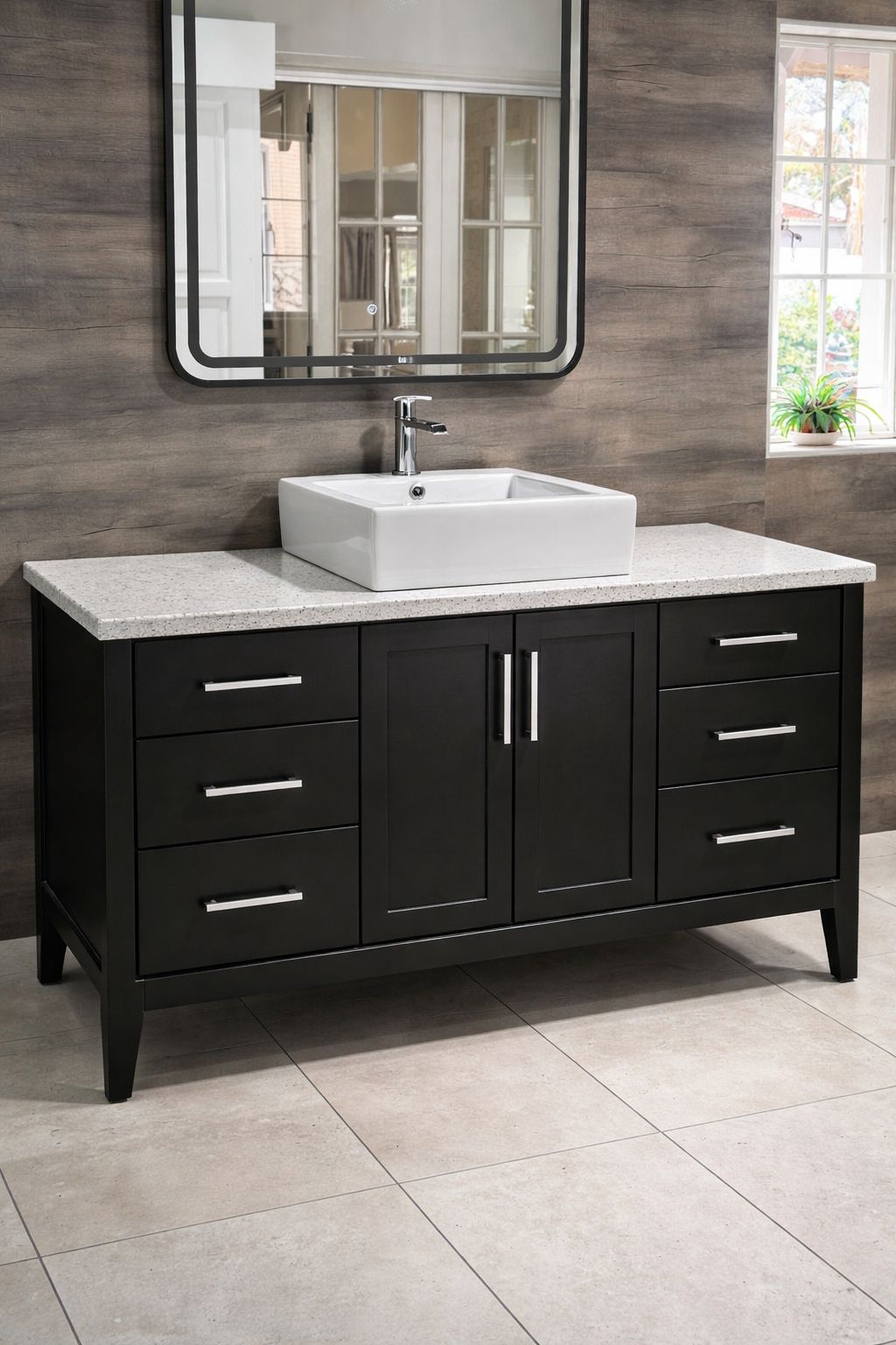 Single Vanity w/ Quartz Top