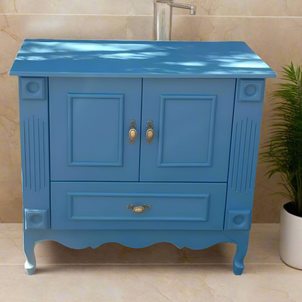 Single vanity, blue, 800 x 500